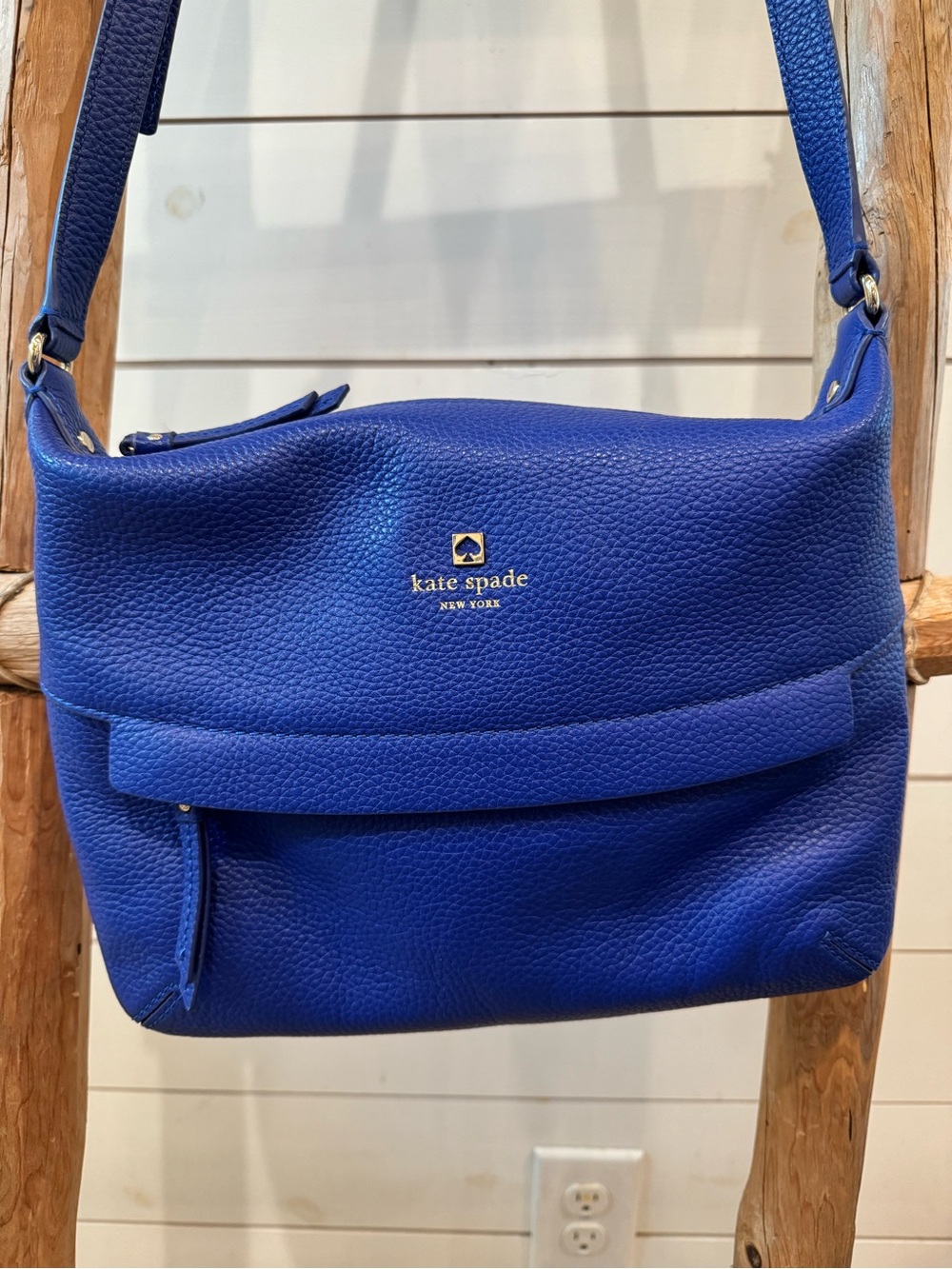 kate spade Royal Blue Pebbled Leather Shoulder Bag